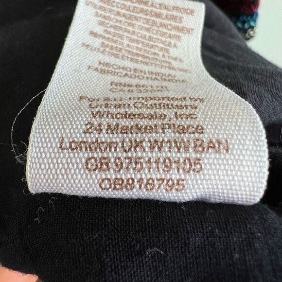 Free People Sunbeams Dress Embroidered Off Shoulder Mini Black Dress M BOHO - Picture 11 of 12